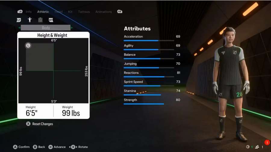 FC 25 Player Max Height