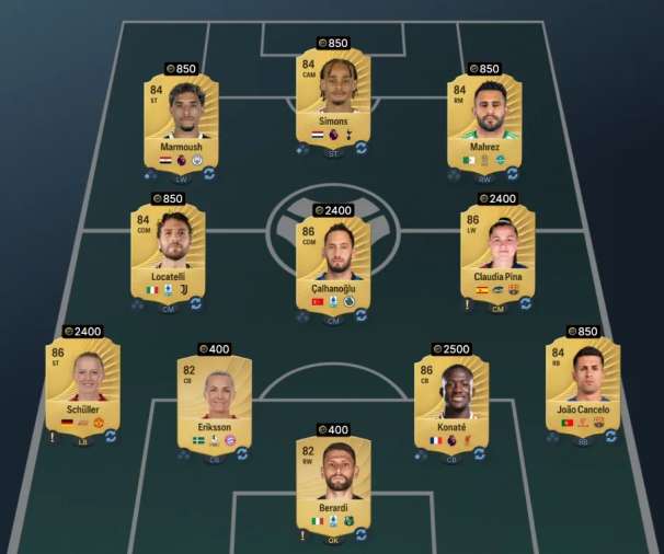 Squad 1 cheapest solution for Gelson Martins SBC in FC 26