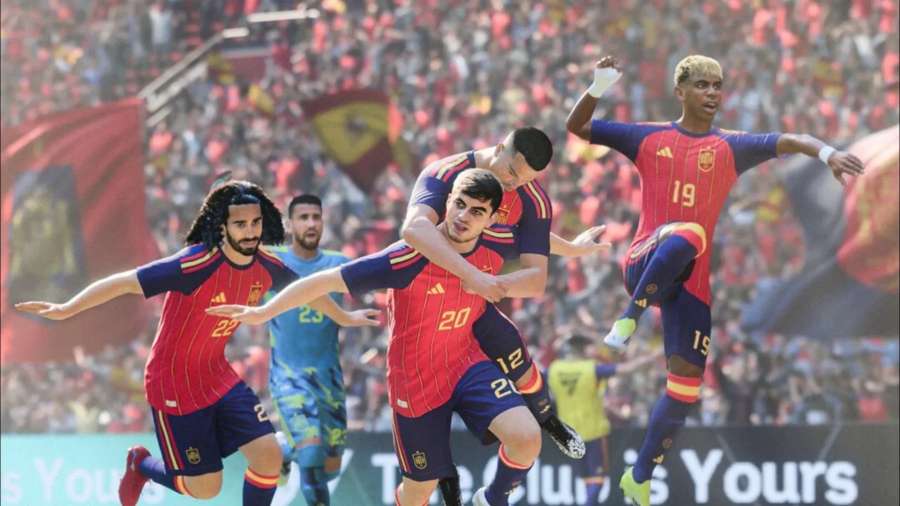 Spain team celebrating in FC 26
